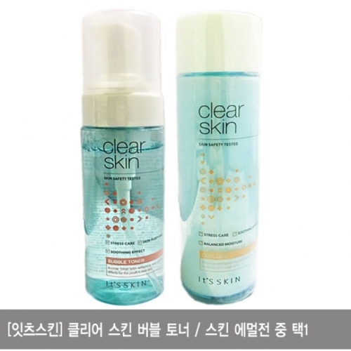 잇썸몰,잇츠스킨 클리어 스킨 버블토너/에멀전 중 택1/진정