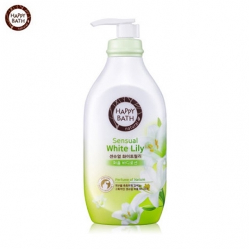 잇썸몰,해피바스 화이트릴리 바디로션450ml 상큼한오렌지향 건조한피부를촉촉하게 수분유지
