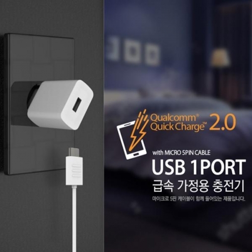 잇썸몰,스피디 마이크로5핀 분리형 가정용 220V 급속충전기