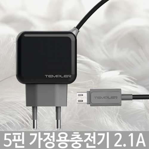 잇썸몰,5핀 가정용충전기 2.1A 템플러