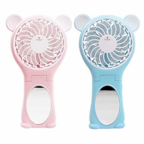 잇썸몰,아이비스 곰 거울부착 접이식 핸디 선풍기