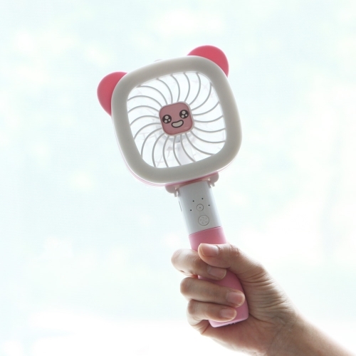잇썸몰,LED 사각 핸디형 선풍기(핑크) 휴대용 접이식 저소음