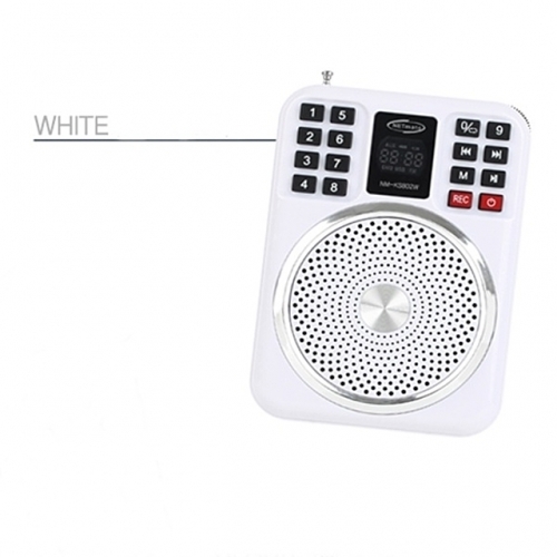 잇썸몰,(KW) 강의 행사 가이드용 앰프 스피커 화이트(FM 라디오 기능) (WH3851)