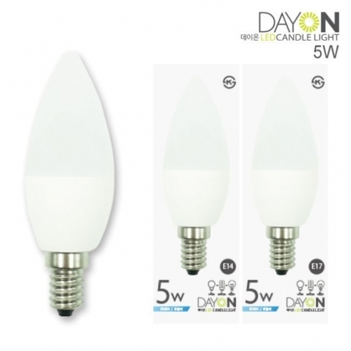 잇썸몰,CJ/ DAYON LED 캔들전구 조명 E17 5W 주광색(6500K)