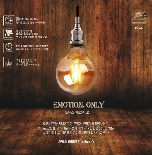 잇썸몰,오펙스 파리앤 인테리어 LED 필라멘트 에디슨 전구 3W Emotion O