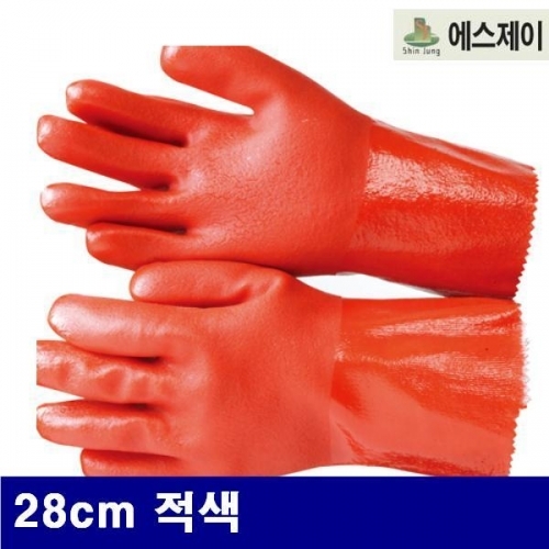 잇썸몰,SJ 8601391 PVC 적색 코팅장갑 28cm 적색  (10EA)