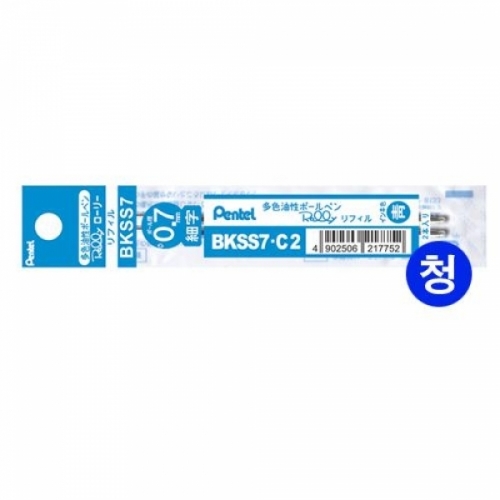 잇썸몰,펜탈 롤리 다색볼펜 리필(BKSS7-0.7mm-청) M501692