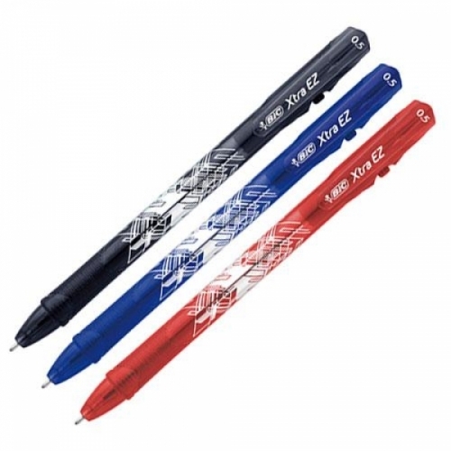 잇썸몰,BIC)엑스트라 이지클릭 볼펜(0.5mm_적)-다스(12개입)