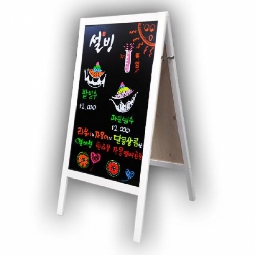 잇썸몰,삼화 국산백색 A형 원목양면블랙보드 DB-500W 50X100.