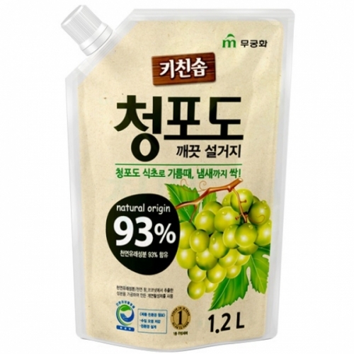 잇썸몰,무궁화 키친솝 주방세제 깨끗 설거지 청포도 1.2kg