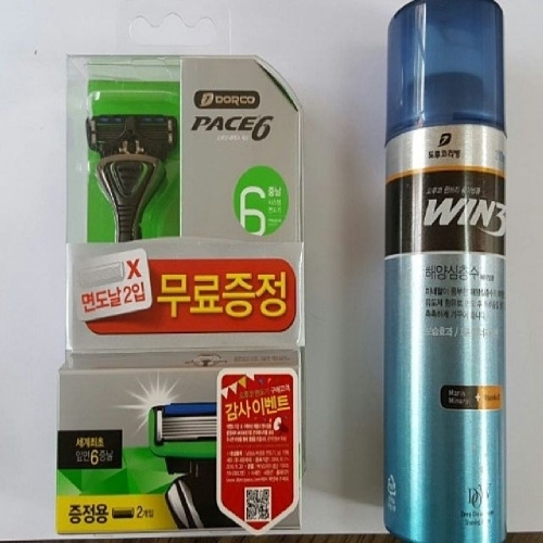 잇썸몰,(행사)도루코6중날면도기 기계＋증정날2개＋쉐이빙폼