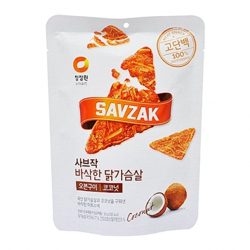 잇썸몰,청정원 SAVZAK 사브작 바삭한 닭가슴살 오븐구이 코코넛 30g.