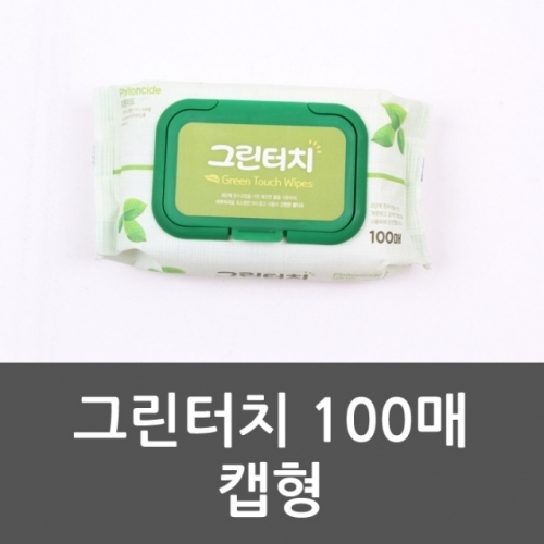 잇썸몰,그린터치 100매 캡형 물티슈 티슈 화장지 물화장지