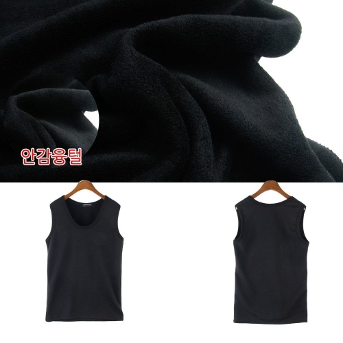 잇썸몰,남자 겨울 무지 융털 기모 융기모 밍크털 나시 6975