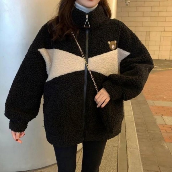 잇썸몰,오버핏 양털 뽀글이 자켓 오버핏 겨울점퍼 루즈핏