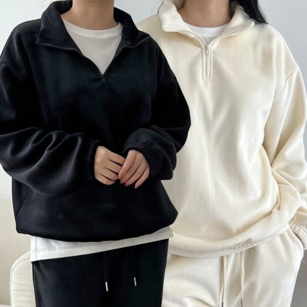 잇썸몰,여성 안감 양털 기모 따뜻한 반집업 아노락