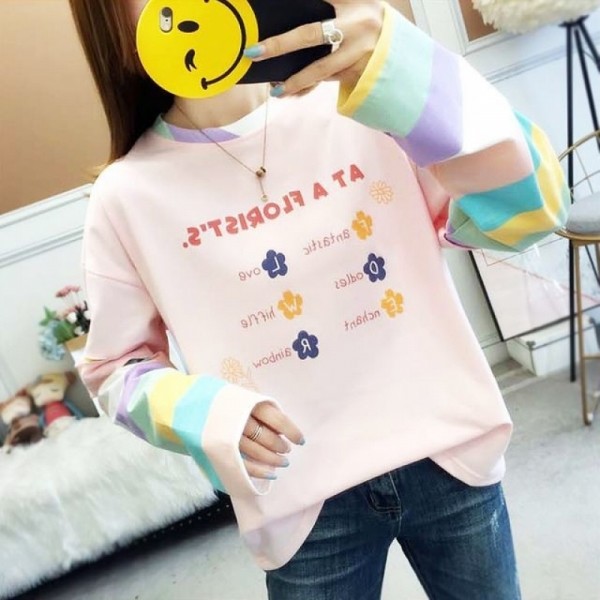 잇썸몰,여성 큐티스타일 라운드넥 귀염 색이이쁜 긴팔 맨투맨