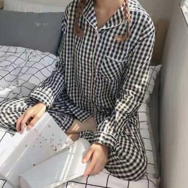 잇썸몰,여자 체크잠옷 홈웨어 상하의세트 파자마 겨울 홈웨어