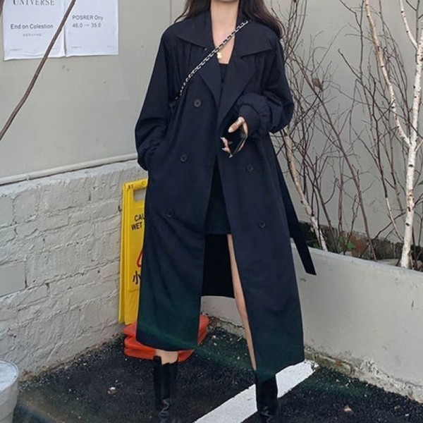 잇썸몰,여성 롱 트렌치 코트 스트랩 봄 가을 스트릿 패셔너블