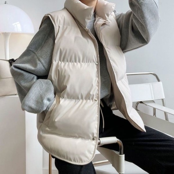 잇썸몰,루즈핏 웰론 패딩조끼 3col