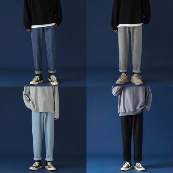 잇썸몰,남자 와이드 데님 통 넓은 청바지 일자 남성 팬츠