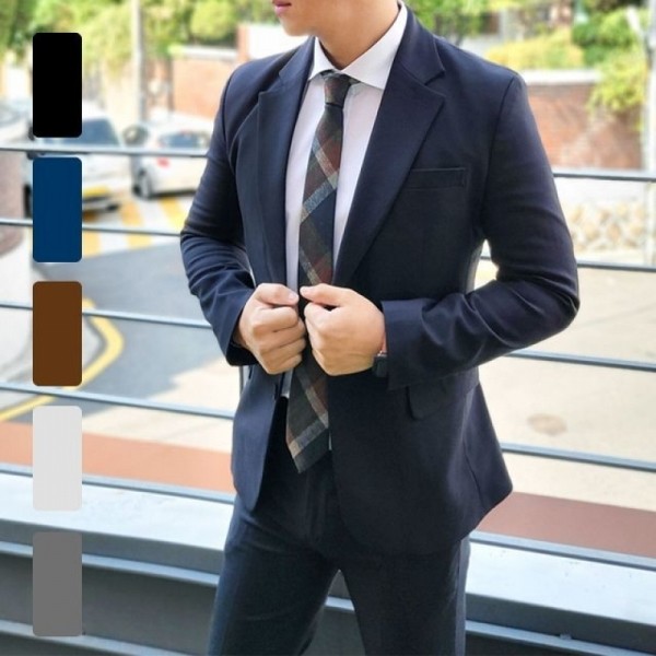 잇썸몰,남성 스탠다드 세미 데일리 클래식 정장 셋업_BL020S