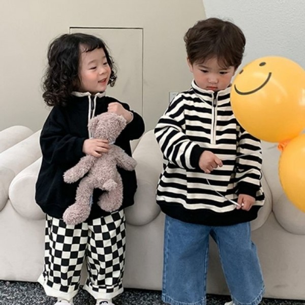 잇썸몰,오버핏 유아 아기 반집업 긴팔티셔츠(80-120) 204637