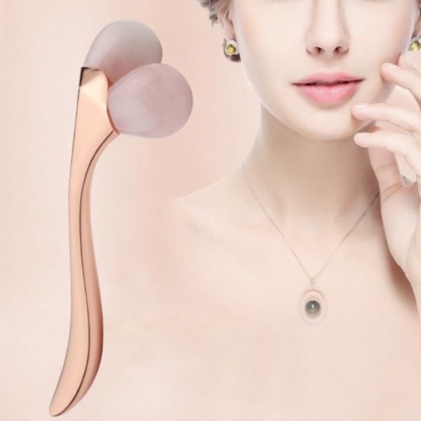 잇썸몰,셀프 얼굴 마사지 듀얼 천연 옥롤러 마사지기
