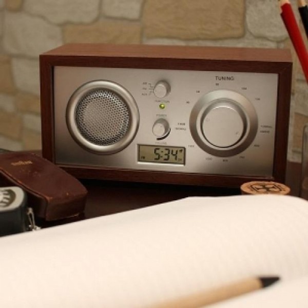 잇썸몰,(한정) Wooden retro radio - Dark Brown