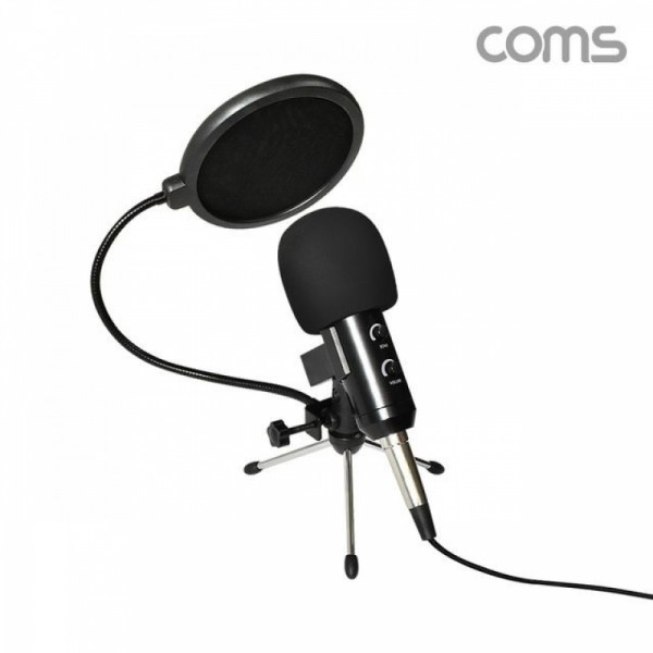 잇썸몰,Coms 나비 브로드캐스트 USB 콘덴서 마이크 골드 블랙