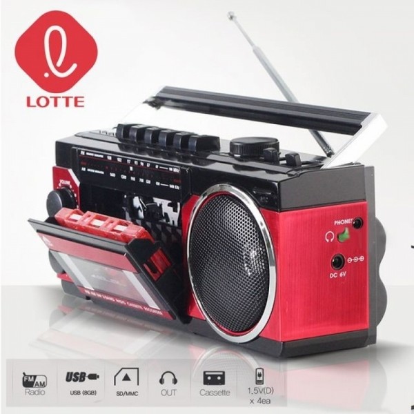 잇썸몰,롯데P107 MP3 전전지작동 카세트플레이어